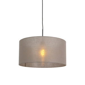 hanglampen Landelijke hanglamp zwart met taupe kap 50 cm Combi 1 KunststofStaalStof Taupe Een landelijke eyecatcher in huis deze 1. De combinatie van de en