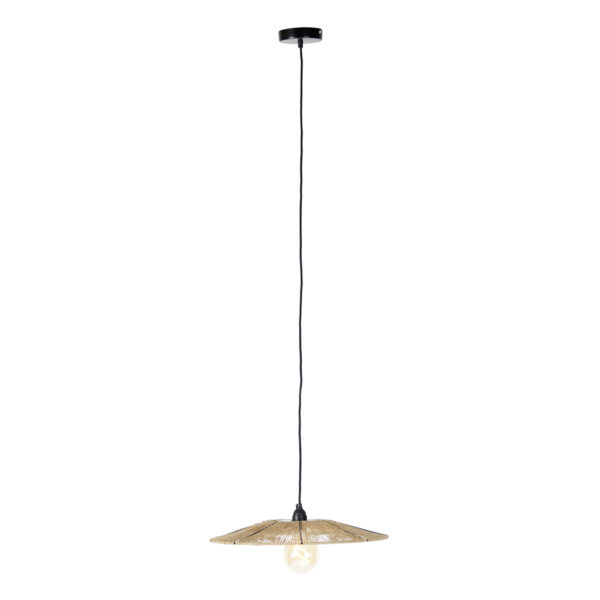 Landelijke hanglamp zwart met touw - Sacha - Afbeelding 2