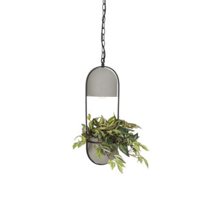 hanglampen Landelijke ronde hanglamp beton Fauna A Steen BetonStaal Grijs Hanglamp past helemaal in de botanische trend. Buiten naar binnen halen door gebruik