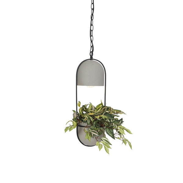 hanglampen Landelijke ronde hanglamp beton Fauna A Steen BetonStaal Grijs Hanglamp past helemaal in de botanische trend. Buiten naar binnen halen door gebruik