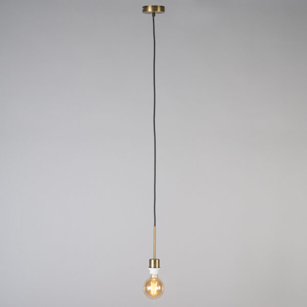 Moderne hanglamp brons met kap 45 cm wit - Combi 1 - Afbeelding 2