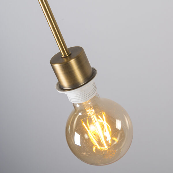 Moderne hanglamp brons met kap 45 cm wit - Combi 1 - Afbeelding 3