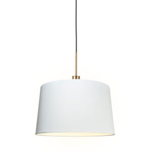 hanglampen Moderne hanglamp brons met kap 45 cm wit Combi 1 MetaalStof Wit Ben je op zoek naar een moderne Dan is de Hanglamp zeker wat voor Deze combineert