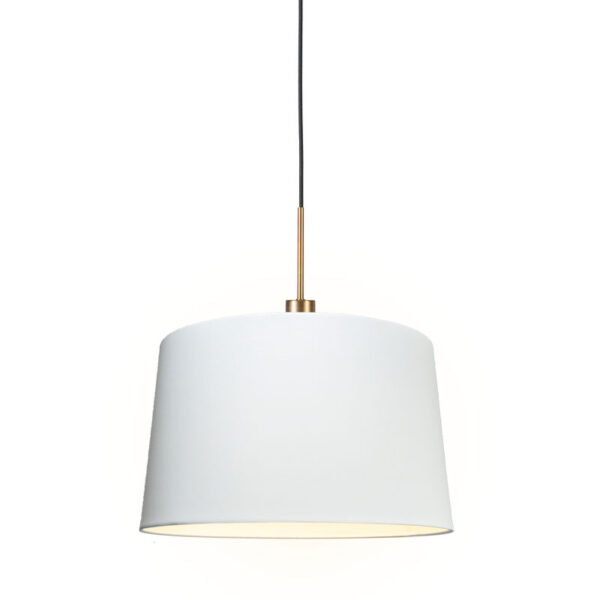 hanglampen Moderne hanglamp brons met kap 45 cm wit Combi 1 MetaalStof Wit Ben je op zoek naar een moderne Dan is de Hanglamp zeker wat voor Deze combineert