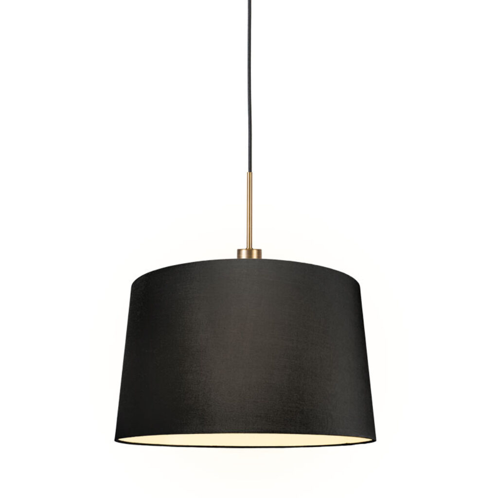 hanglampen Moderne hanglamp brons met kap 45 cm zwart Combi 1 StofStaal Zwart Ben je op zoek naar een moderne Dan is de Hanglamp zeker wat voor Deze combineert