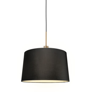 hanglampen Moderne hanglamp brons met kap 45 cm zwart Combi 1 StofStaal Zwart Ben je op zoek naar een moderne Dan is de Hanglamp zeker wat voor Deze combineert