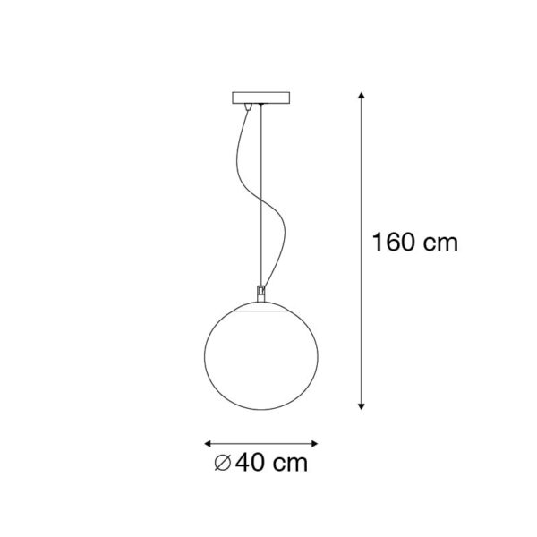 Moderne hanglamp glas 40cm - Ball - Afbeelding 3