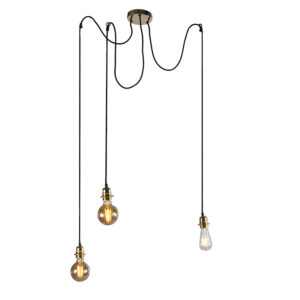 hanglampen Moderne hanglamp goud Cava 3 Staal Steel de show met deze topper van QAZQA. Deze unieke plafondlamp voelt zich extra thuis in een stoere omgeving en