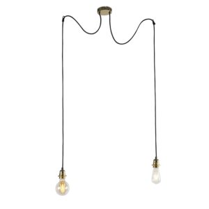 hanglampen Moderne hanglamp goud Cava 2 Staal Steel de show met deze topper van QAZQA. Deze unieke plafondlamp voelt zich extra thuis in een stoere omgeving en