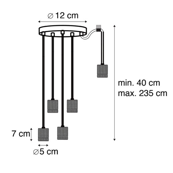 Moderne hanglamp goud 5-lichts - Cavalux - Afbeelding 3