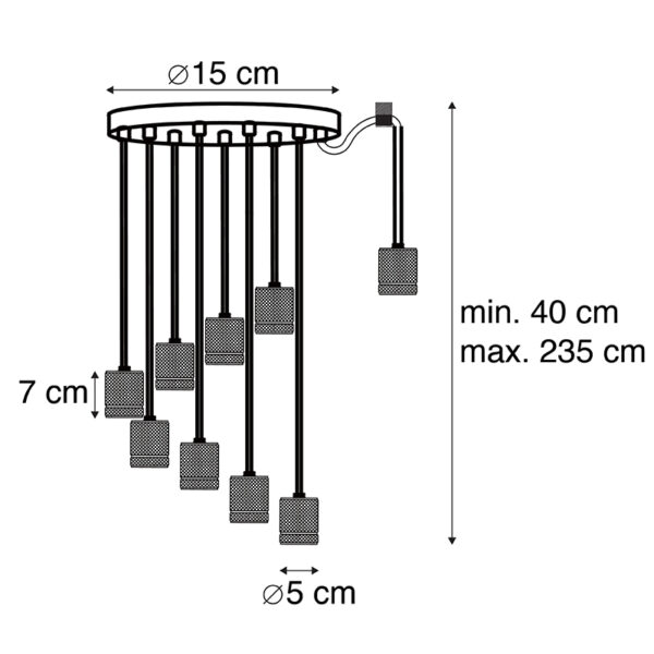 Moderne hanglamp goud 9-lichts - Cavalux - Afbeelding 3