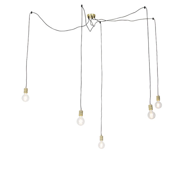 hanglampen Moderne hanglamp goud Cavalux Staal Wauw wat een sfeervolle lamp is Door zijn 5 verschillende lichtpunten wordt de verlichting mooi verspreid door