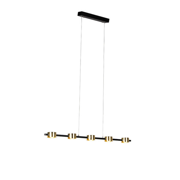 hanglampen Moderne hanglamp goud 98 cm incl. LED Kiko Aluminium Wat een gezellig is De 5 lichtpunten lijken net kaarsjes die aan het armatuur hangen. gemaakt