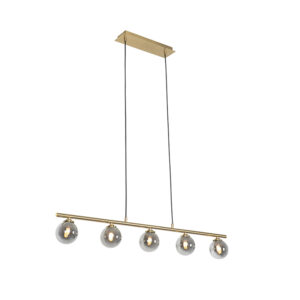 hanglampen Moderne hanglamp goud 100 cm met smoke glas Athens GlasStaal Wauw wat een sfeervolle is Door de combinatie van staal afgewerkt in en krijgt