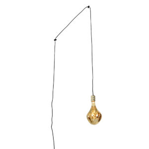 hanglampen Moderne hanglamp goud met stekker incl. LED lamp dimbaar Cavalux Staal