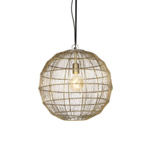 hanglampen Moderne hanglamp messing 42 cm Bolti Staal Maak een statement met deze De subtiele dunne draadjes in de kap zorgen voor mooie lichtverdeling over