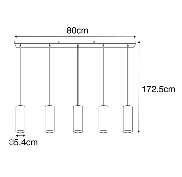 Moderne hanglamp messing 5-lichts - Jeana - Afbeelding 3