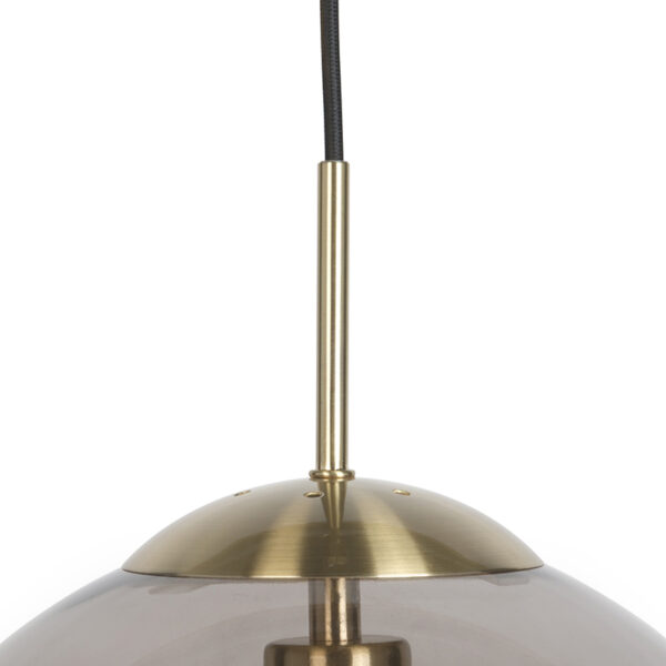 Moderne hanglamp messing met smoke glas 30 cm - Ball - Afbeelding 2