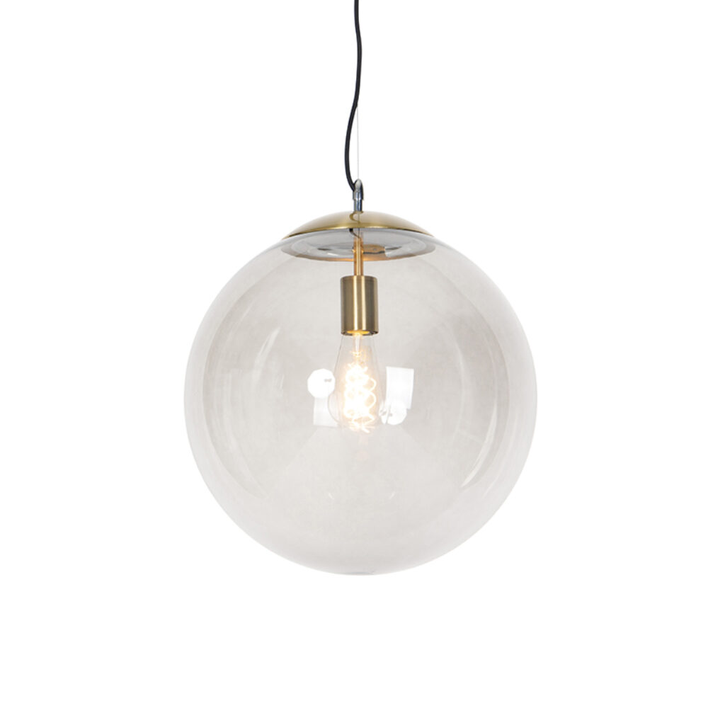 hanglampen Moderne hanglamp messing met smoke glas 40 cm Ball GlasStaal Fantastisch vormgegeven dit tijdloze ontwerp zal een zeer sierlijk en sfeervol effect in