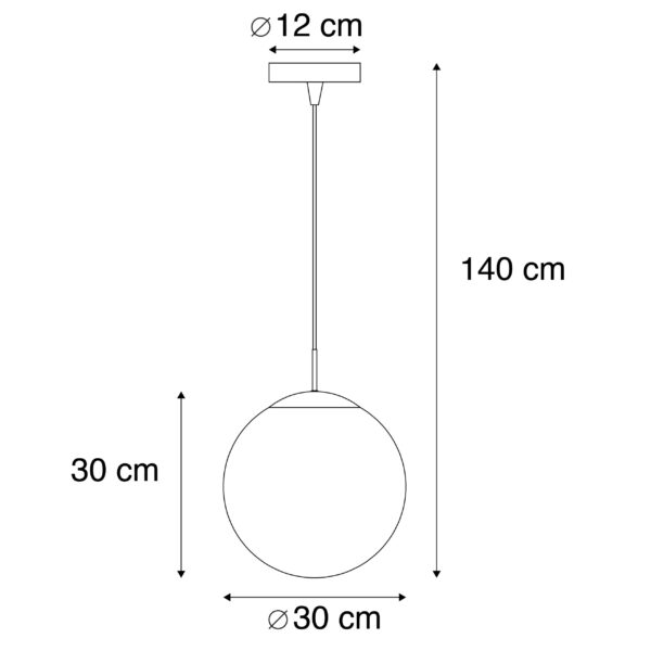Moderne hanglamp messing met smoke glas 30 cm - Ball - Afbeelding 3
