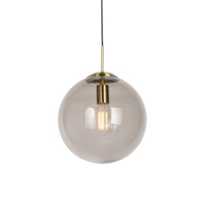 hanglampen Moderne hanglamp messing met smoke glas 30 cm Ball GlasMetaal Fantastisch vormgegeven dit tijdloze ontwerp zal een zeer sierlijk en sfeervol effect