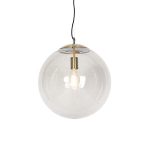hanglampen Moderne hanglamp messing met smoke glas 40 cm Ball GlasStaal Fantastisch vormgegeven dit tijdloze ontwerp zal een zeer sierlijk en sfeervol effect in