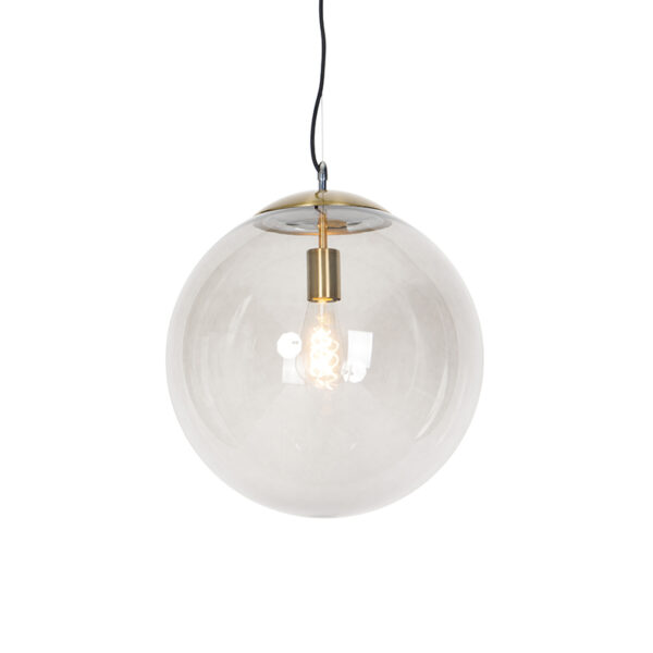 hanglampen Moderne hanglamp messing met smoke glas 40 cm Ball GlasStaal Fantastisch vormgegeven dit tijdloze ontwerp zal een zeer sierlijk en sfeervol effect in