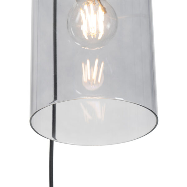 Moderne hanglamp messing met smoke glas 3-lichts - Vidra - Afbeelding 2