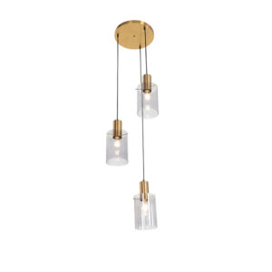 hanglampen Moderne hanglamp messing met smoke glas Vidra GlasStaal Op zoek naar een echte blikvanger in je woonkamer hal of Dan is deze misschien wel perfecte