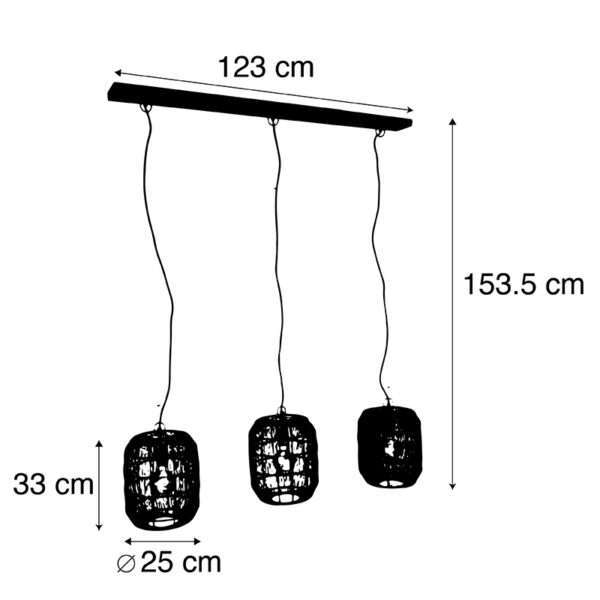 Moderne hanglamp messing 3-lichts - Redo - Afbeelding 3