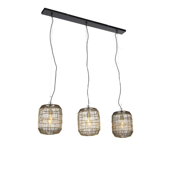 hanglampen Moderne hanglamp messing Redo Staal Op zoek naar een prachtige lamp om jouw eethoek zithoek of kookeiland stijlvol te Dan zou Waya de perfecte match