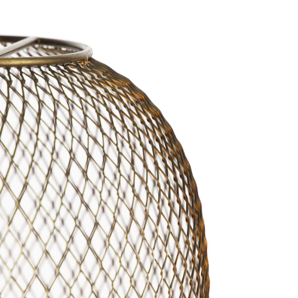 Moderne hanglamp messing en zwart 3-lichts - Waya Mesh - Afbeelding 2
