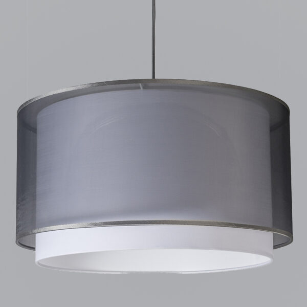Moderne hanglamp met kap zwart/wit 45/25 - Duo - Afbeelding 2