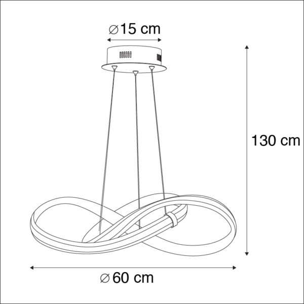 Moderne hanglamp staal 60 cm incl. LED en dimmer - Belinda - Afbeelding 3