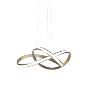 hanglampen Moderne hanglamp staal 60 cm incl. LED en dimmer Belinda KunststofMetaal Staal De is een moderne passend in elk strak interieur. Hij heeft hoogte van