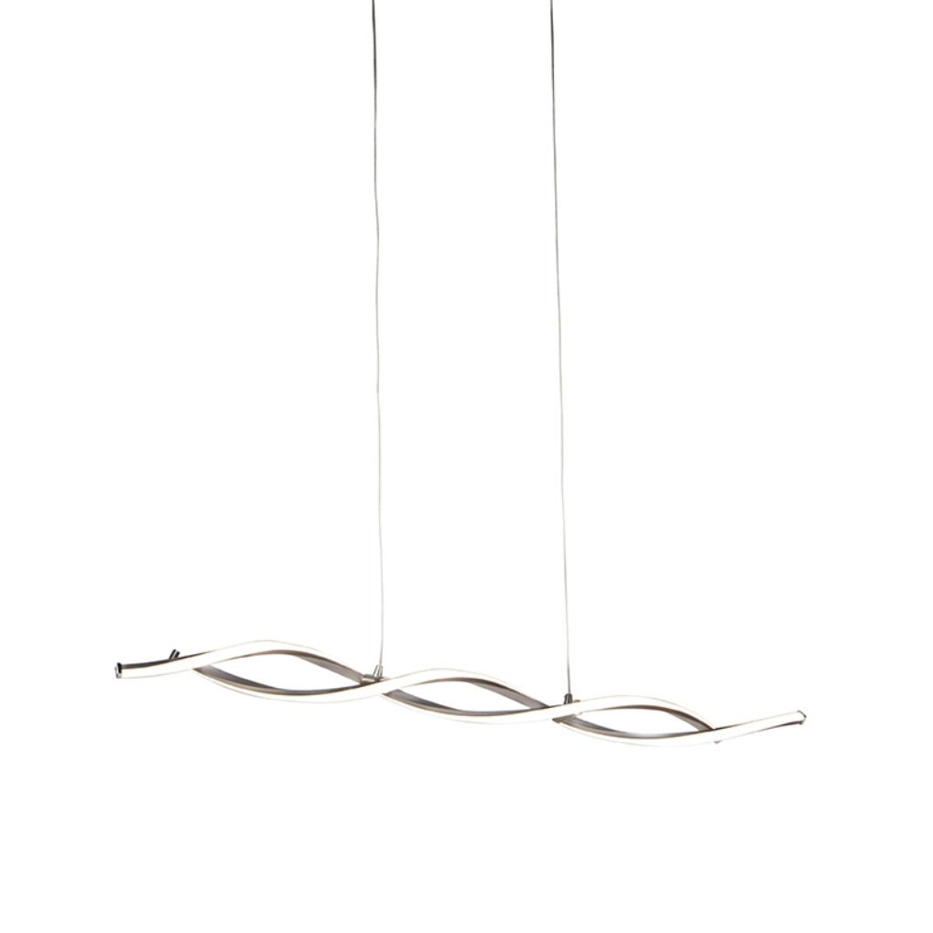 hanglampen Moderne hanglamp staal incl. LED en dimmer Paulina KunststofMetaal Staal Wij zijn verliefd op deze Een super strakke passend in elk modern interieur