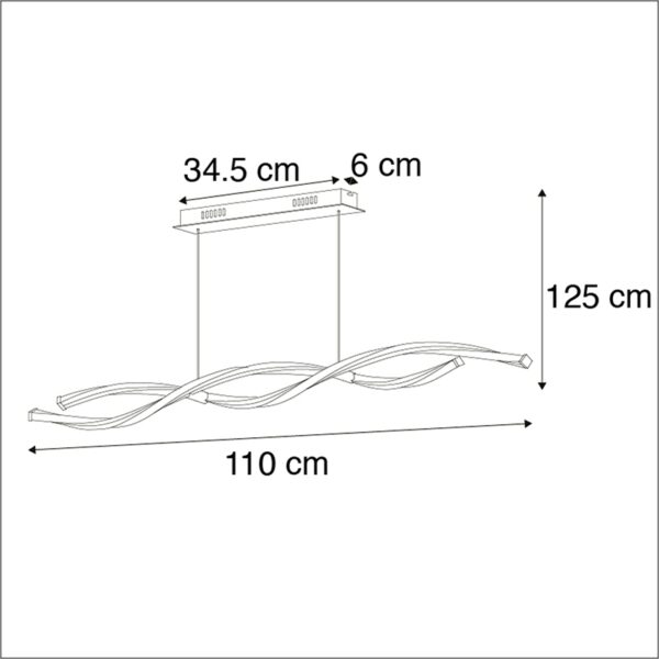 Moderne hanglamp staal incl. LED en dimmer - Paulina - Afbeelding 3
