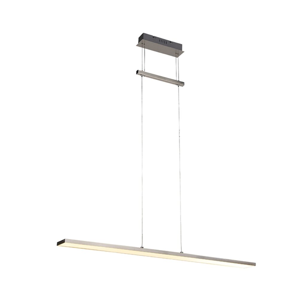 hanglampen Moderne hanglamp staal incl. LED Riley KunststofMetaal Staal De hoort helemaal thuis in jouw modern interieur. Hang hem boven eettafel of woonkamer