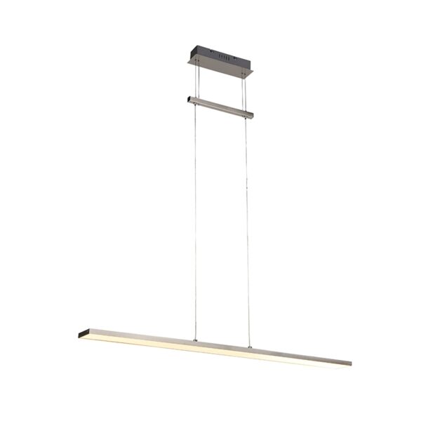 hanglampen Moderne hanglamp staal incl. LED Riley KunststofMetaal Staal De hoort helemaal thuis in jouw modern interieur. Hang hem boven eettafel of woonkamer