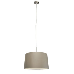 hanglampen Moderne hanglamp staal met kap 45 cm taupe Combi 1 MetaalStof Taupe Ben je op zoek naar een moderne Dan is de Hanglamp zeker wat voor Deze combineert
