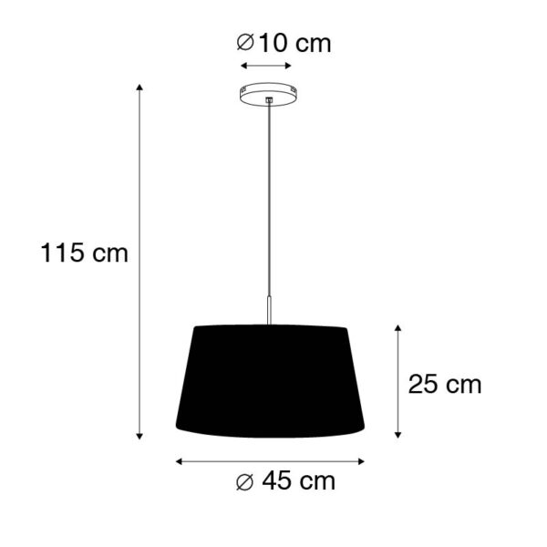 Moderne hanglamp staal met kap 45cm wit - Combi 1 - Afbeelding 3