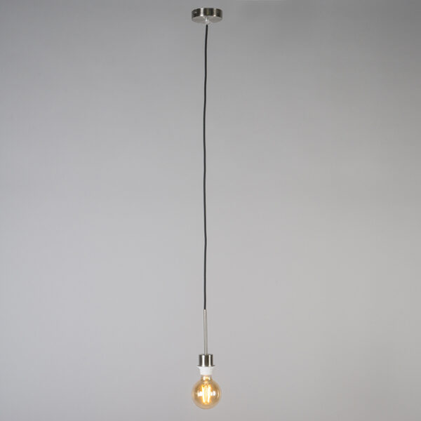 Moderne hanglamp staal met kap 45 cm zwart - Combi 1 - Afbeelding 2