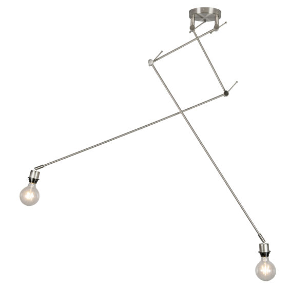 Moderne hanglamp staal zonder kap - Blitz II - Afbeelding 2