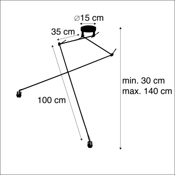 Moderne hanglamp staal zonder kap - Blitz II - Afbeelding 3