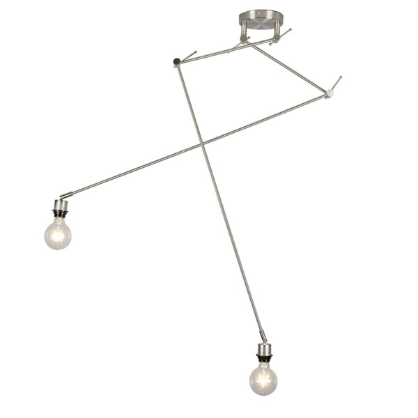hanglampen Moderne hanglamp staal zonder kap Blitz II Staal Wat een knappe Hanglamp ziet er super uit dankzij de minimalistische vormgeving en biedt je slank