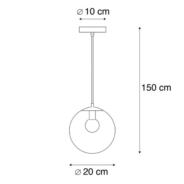 Moderne hanglamp transparant 20 cm - Pallon - Afbeelding 3