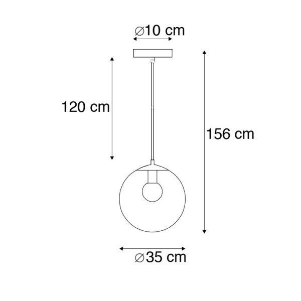 Moderne hanglamp transparant 35 cm - Pallon - Afbeelding 3