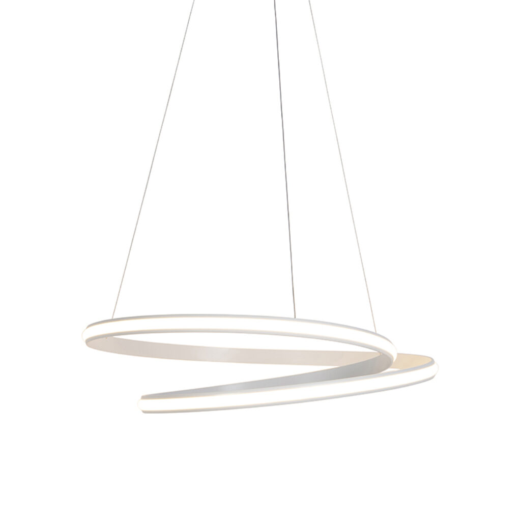 hanglampen Moderne hanglamp wit 74cm incl. LED 3 staps dimbaar Rowan AluminiumStaal Wit Voor iemand die houdt van echt design is de een prachtig voorbeeld. De