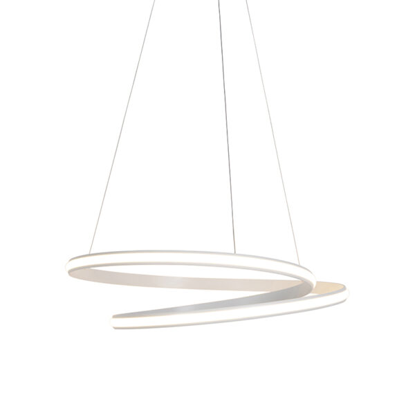 hanglampen Moderne hanglamp wit 74cm incl. LED 3 staps dimbaar Rowan AluminiumStaal Wit Voor iemand die houdt van echt design is de een prachtig voorbeeld. De
