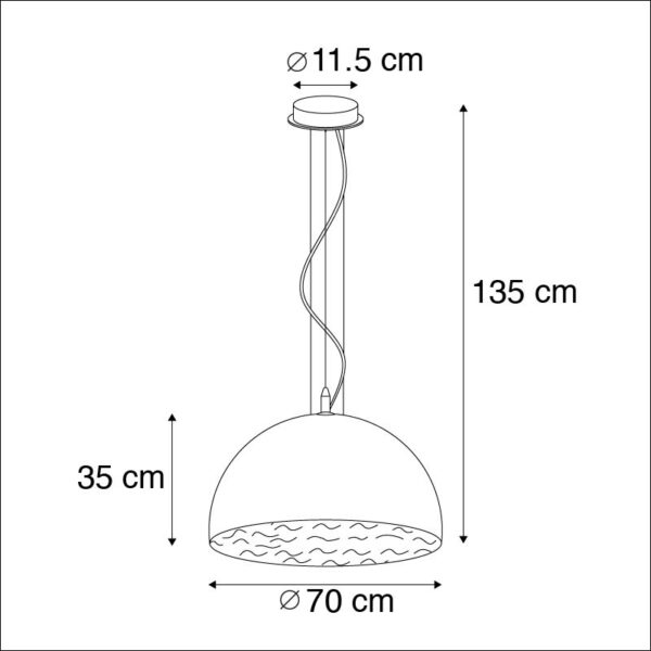 Moderne hanglamp wit 70 cm - Magna - Afbeelding 3